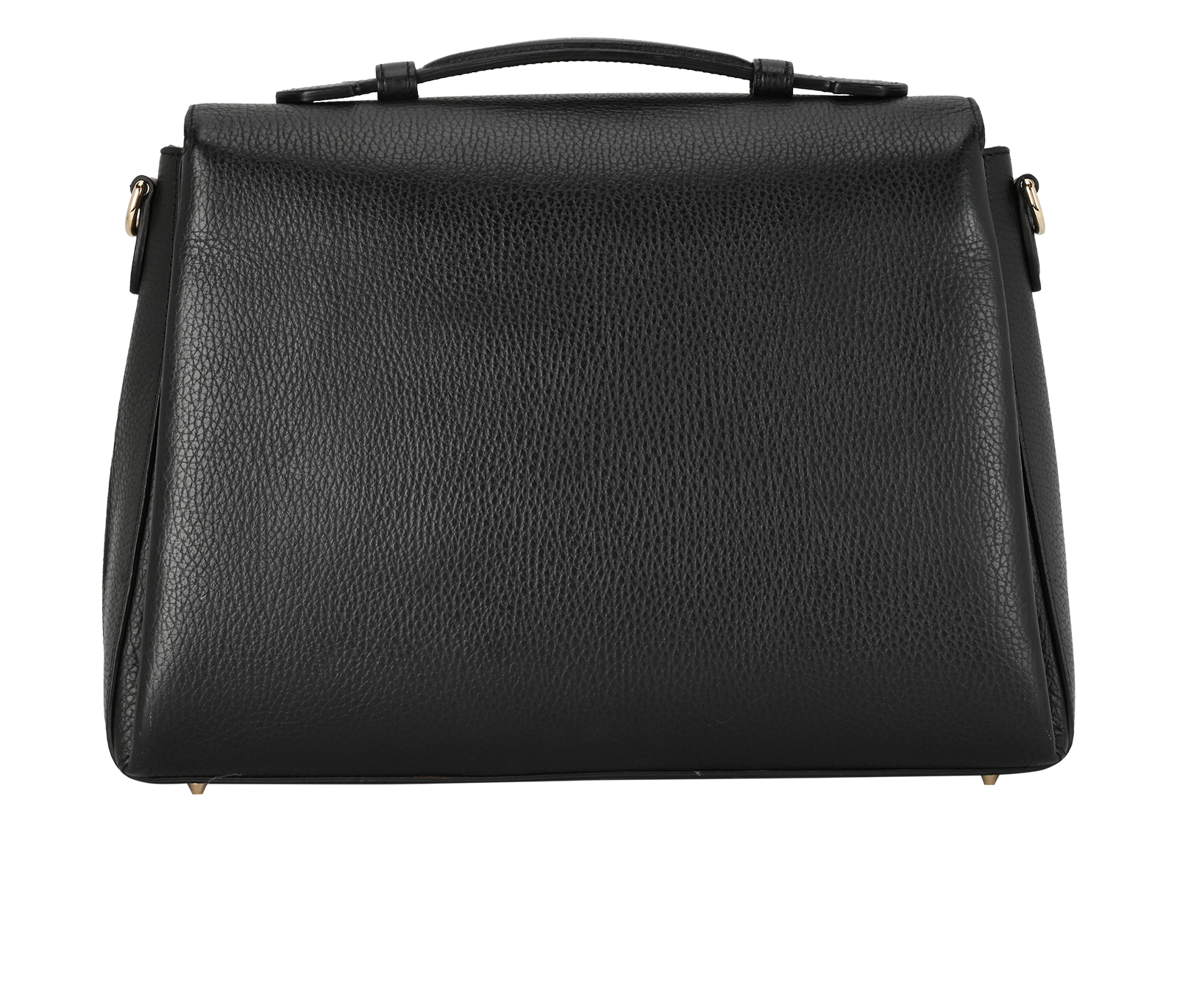 GG Interlocking Large Top Handle, &pound;650, Handbags, Black, Leather, Back view